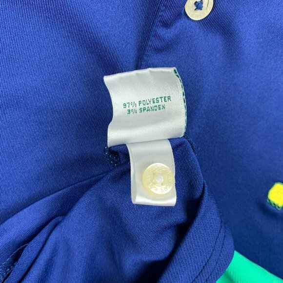 Masters Tech Men Shirt Small Blue Green Polo Golf Stretch Polyester Spandex 2015 - Picture 8 of 9